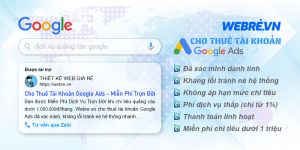 Cho Thuê Tài Khoản Quảng Cáo Google Adword 1 - 10%